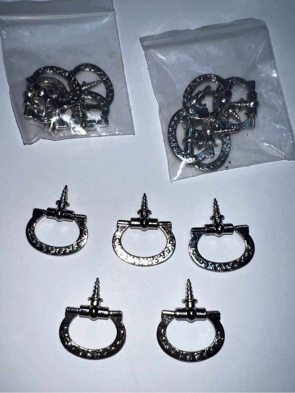 Silver Tone Decorative Tap In Drop Pulls - Set of 15 NEW